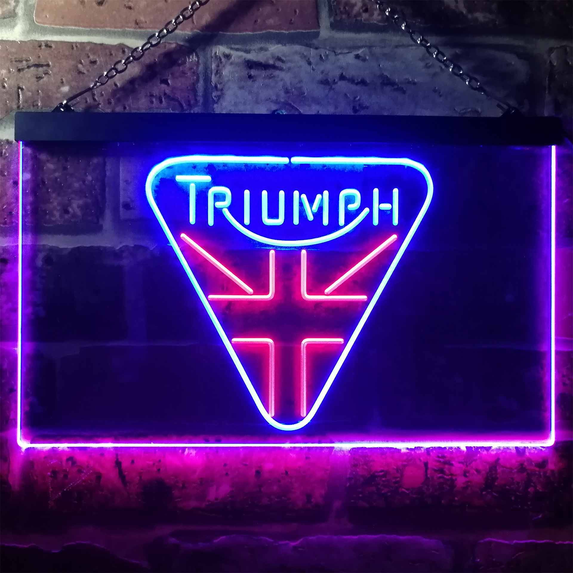 Triumph England Dual LED Neon Light Sign